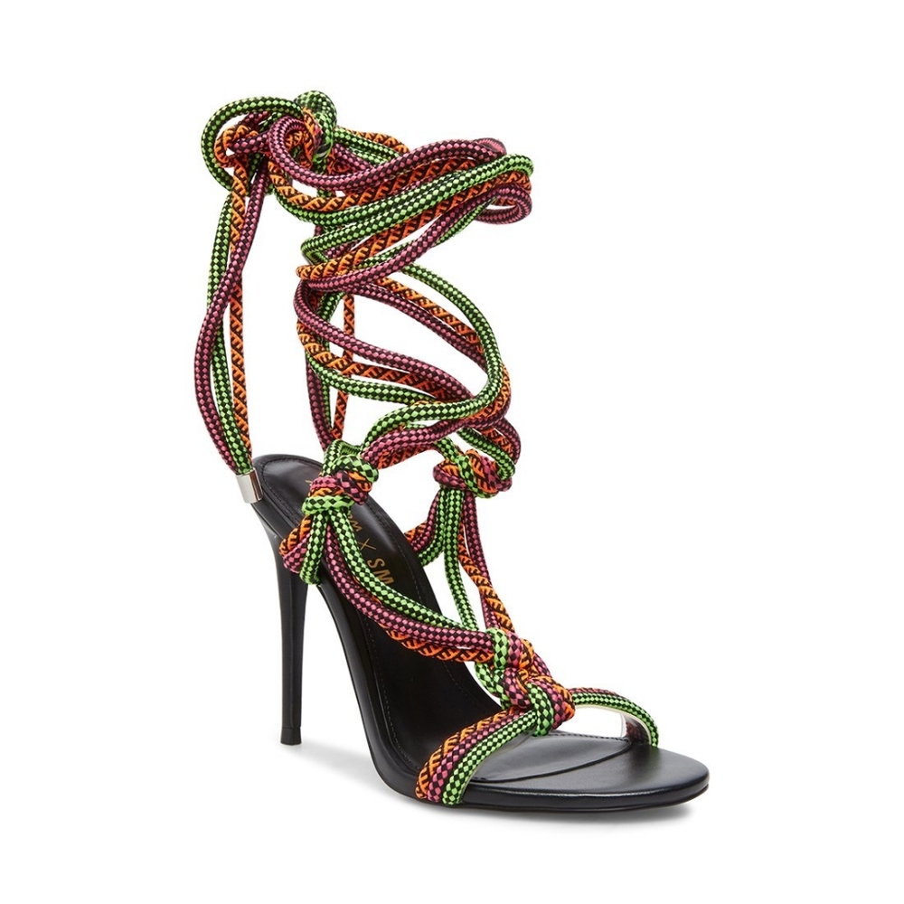 STEVE MADDEN DNCEHALL BLACK MULTI SANDALS